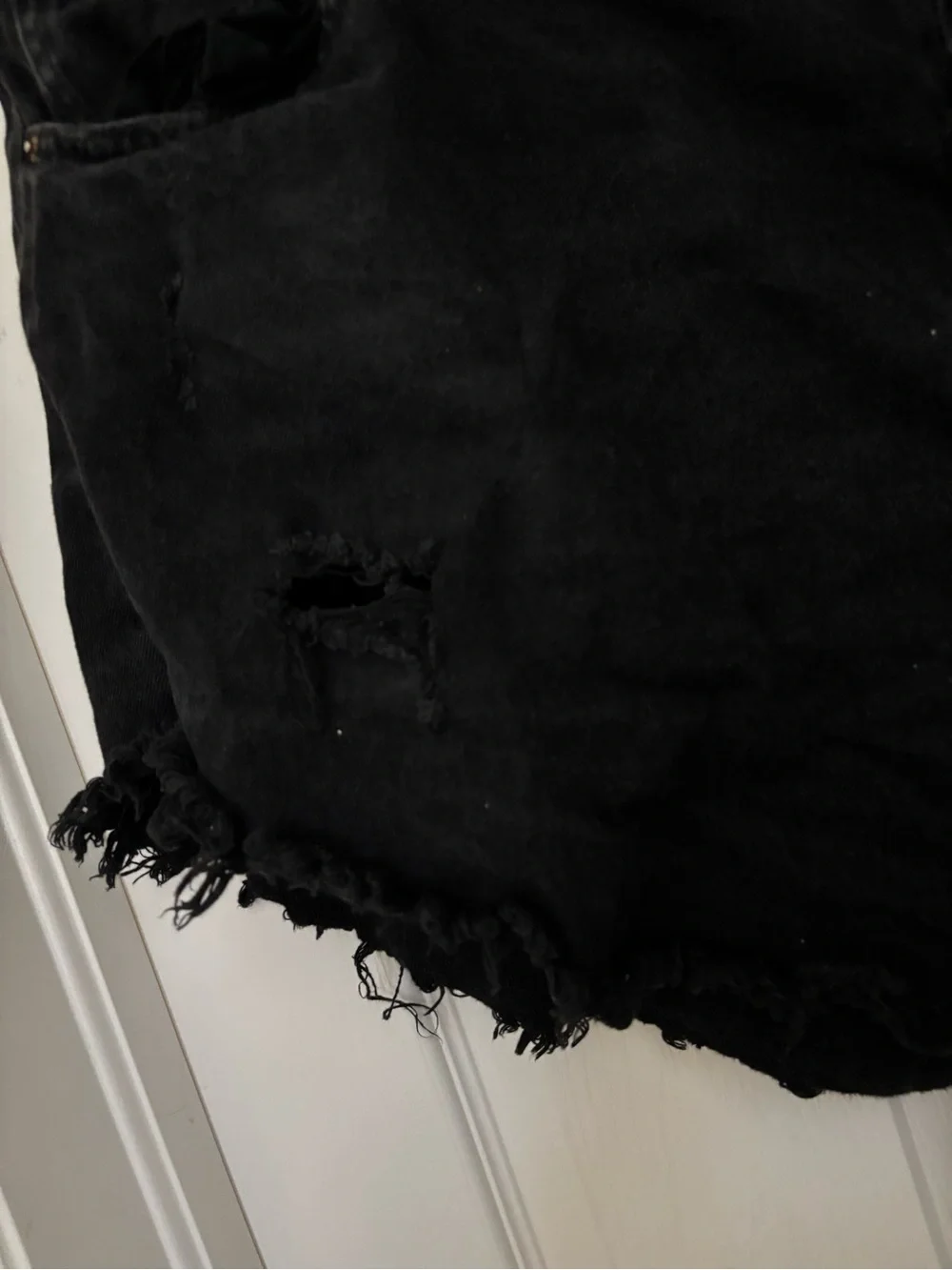 wild fable Black High-Rise Frayed Denim Shorts